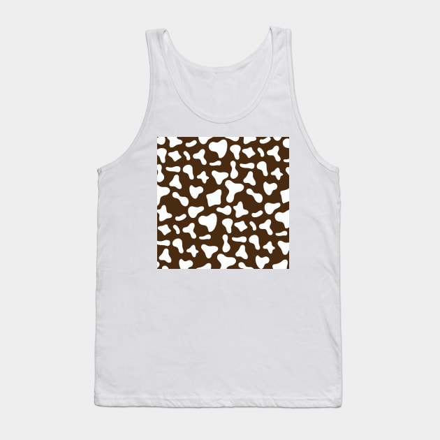 Choco Brown White Cow Print Tank Top by Cow Print Stuff